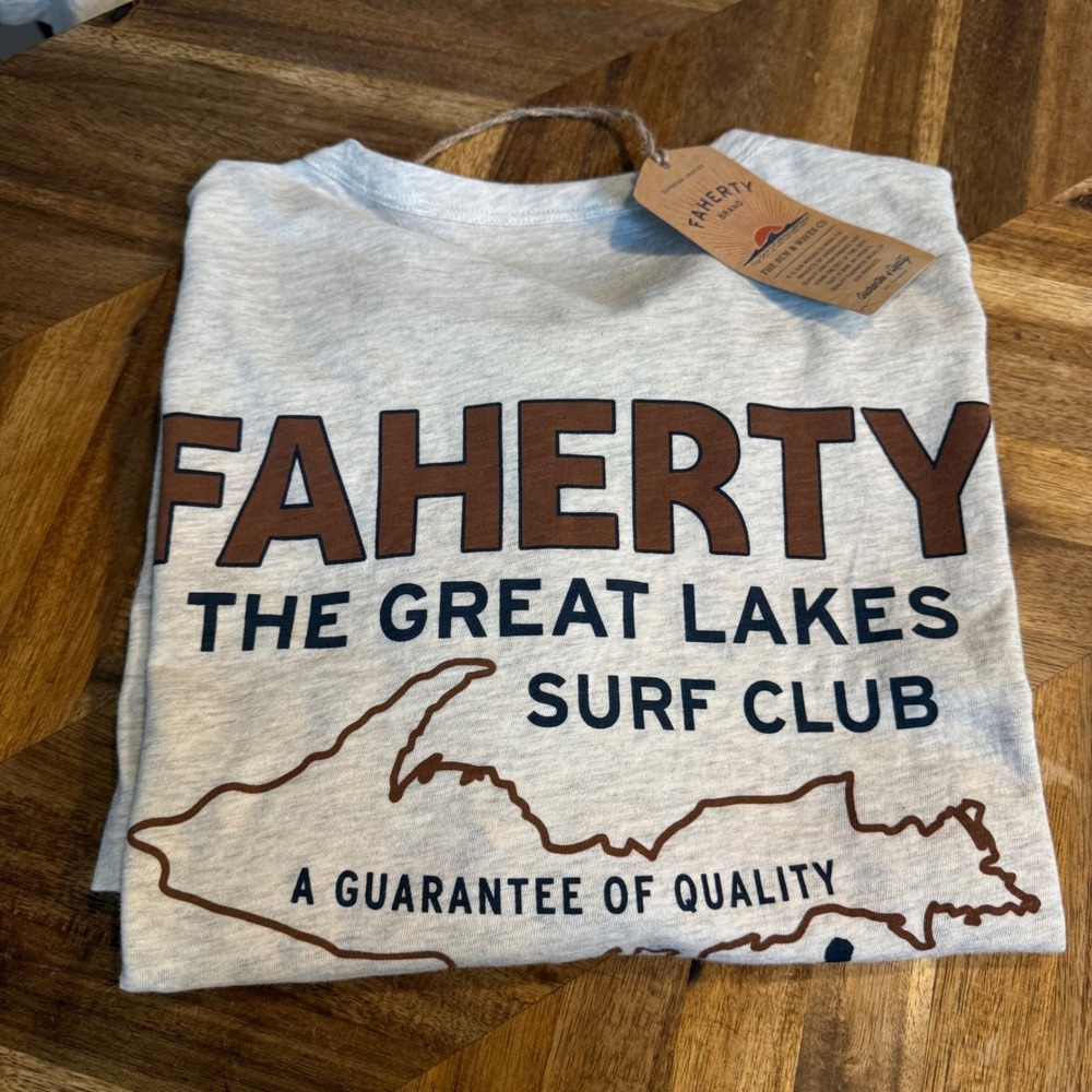 Faherty‎ Shirt The Great Lakes Surf Club Organic Cotton Graphic T Shirt Size XXL